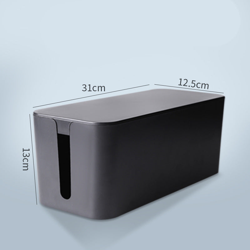 NOIRDEN Signature Cable Box in black, large size, with dimensions labeled: 31cm x 12.5cm x 13cm