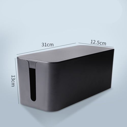 NOIRDEN Signature Cable Box in black, large size, with dimensions labeled: 31cm x 12.5cm x 13cm