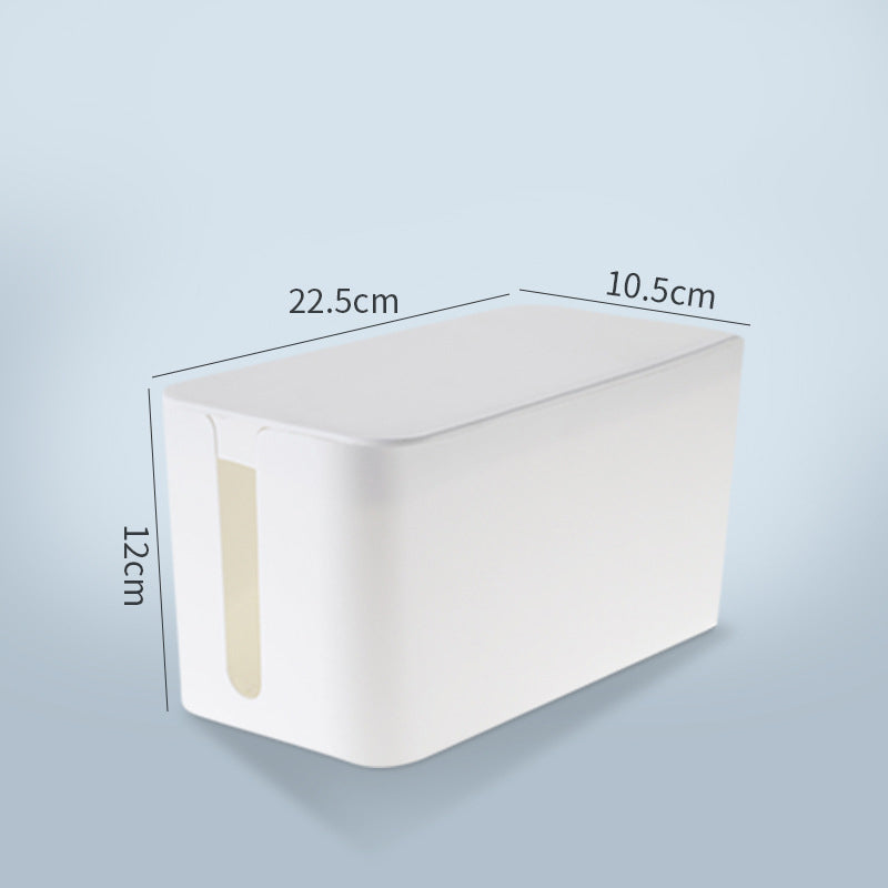 NOIRDEN Signature Cable Box in white, small size, with dimensions labeled: 22.5cm x 10.5cm x 12cm

